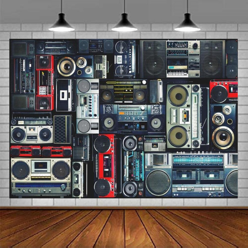 Audio Music Background - Photography Backdrop Of Radio Boombox Retro