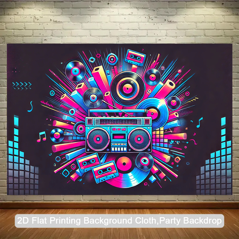 Audio Music Background - 2D flat, 1-piece product. Retro portable