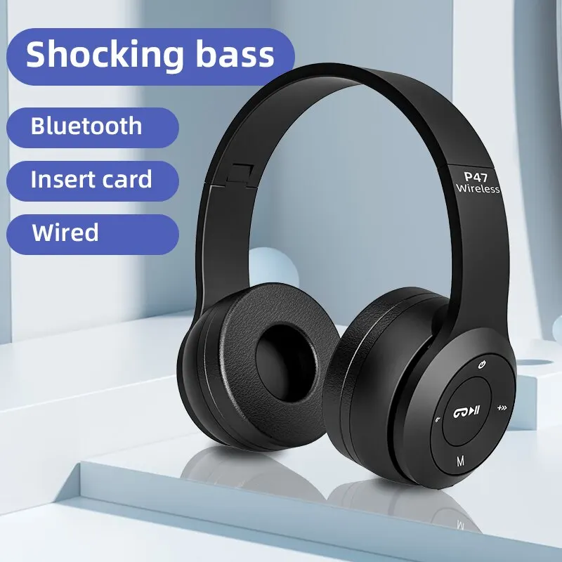 Audio Music Kids - Foldable P47 Wireless Bluetooth 50 Headphones