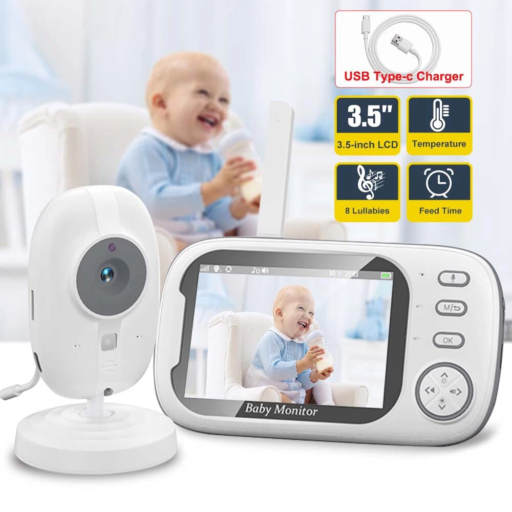 Audio Music Kids - 3.5'' Video Baby Monitor 2.4G Mother