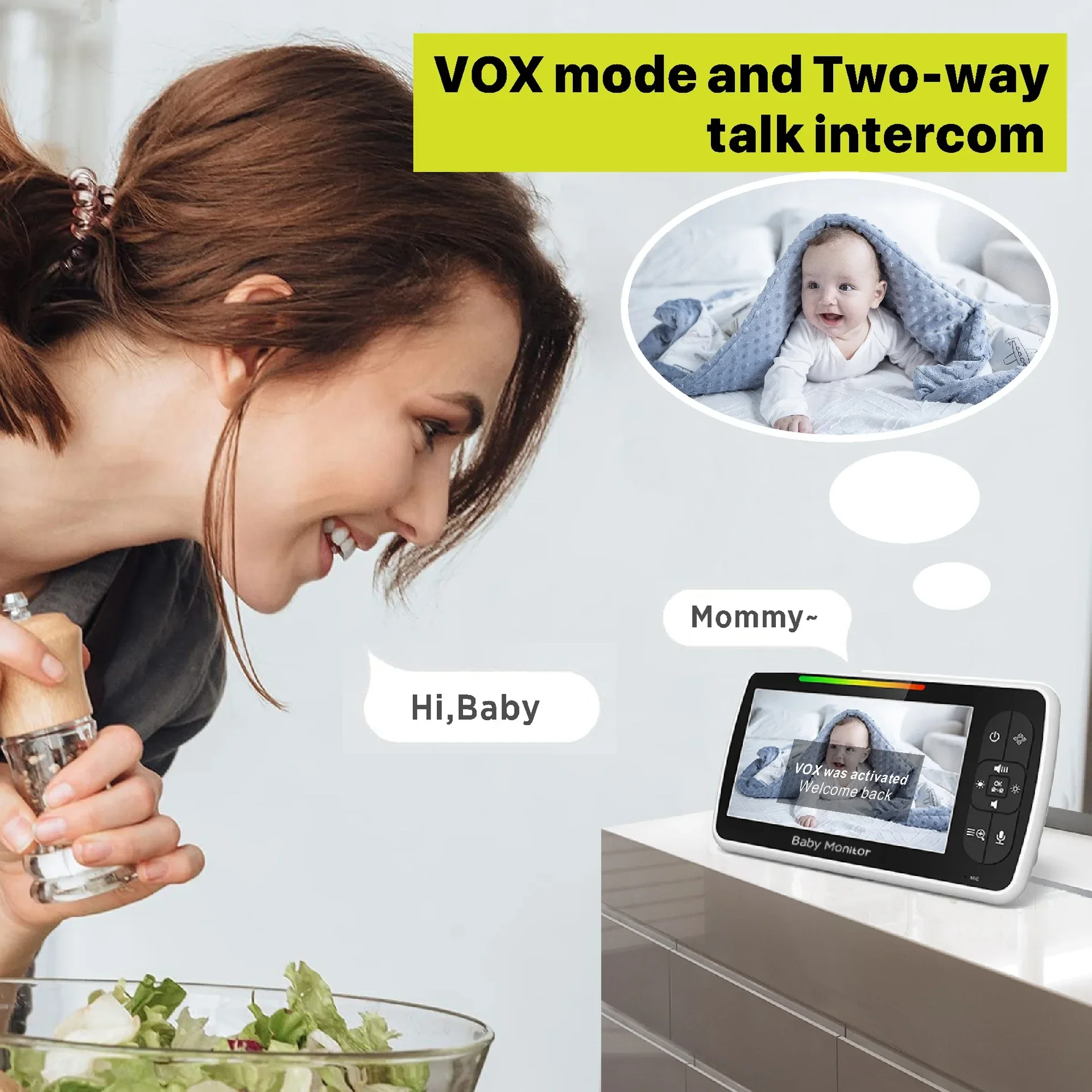 5.0 Inch Video Baby Monitor Wi - đánh giá và giá Audio Music Kids