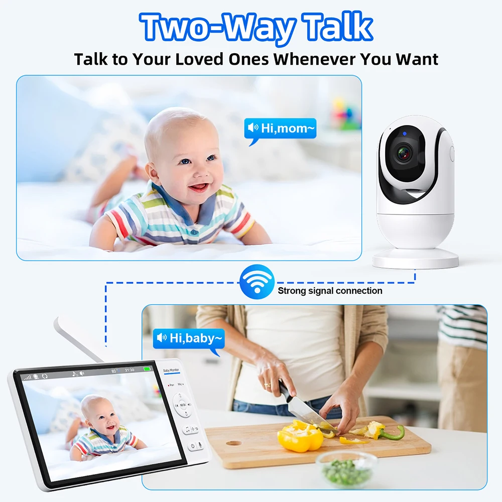 7.0'' Video Baby Monitor 720P  - đánh giá và giá Audio Music Kids