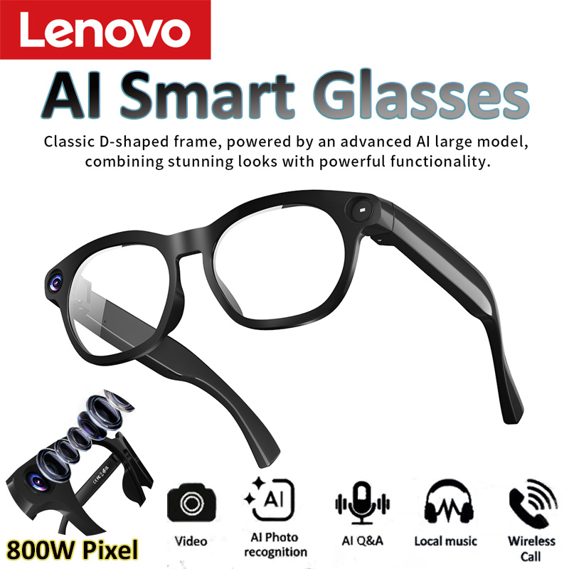 Lenovo AI Smart Glasses 8MP HD - đánh giá và giá Audio Music Live