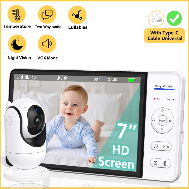 No WiFi 7 Inch Baby Monitor 2- - đánh giá và giá Audio Music Kids