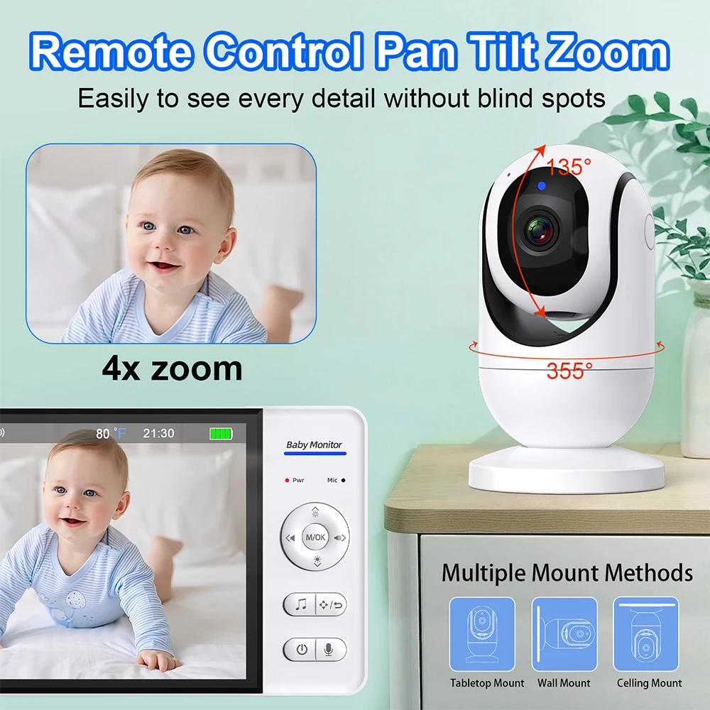 No WiFi 7 Inch Baby Monitor 2- - đánh giá và giá Audio Music Kids