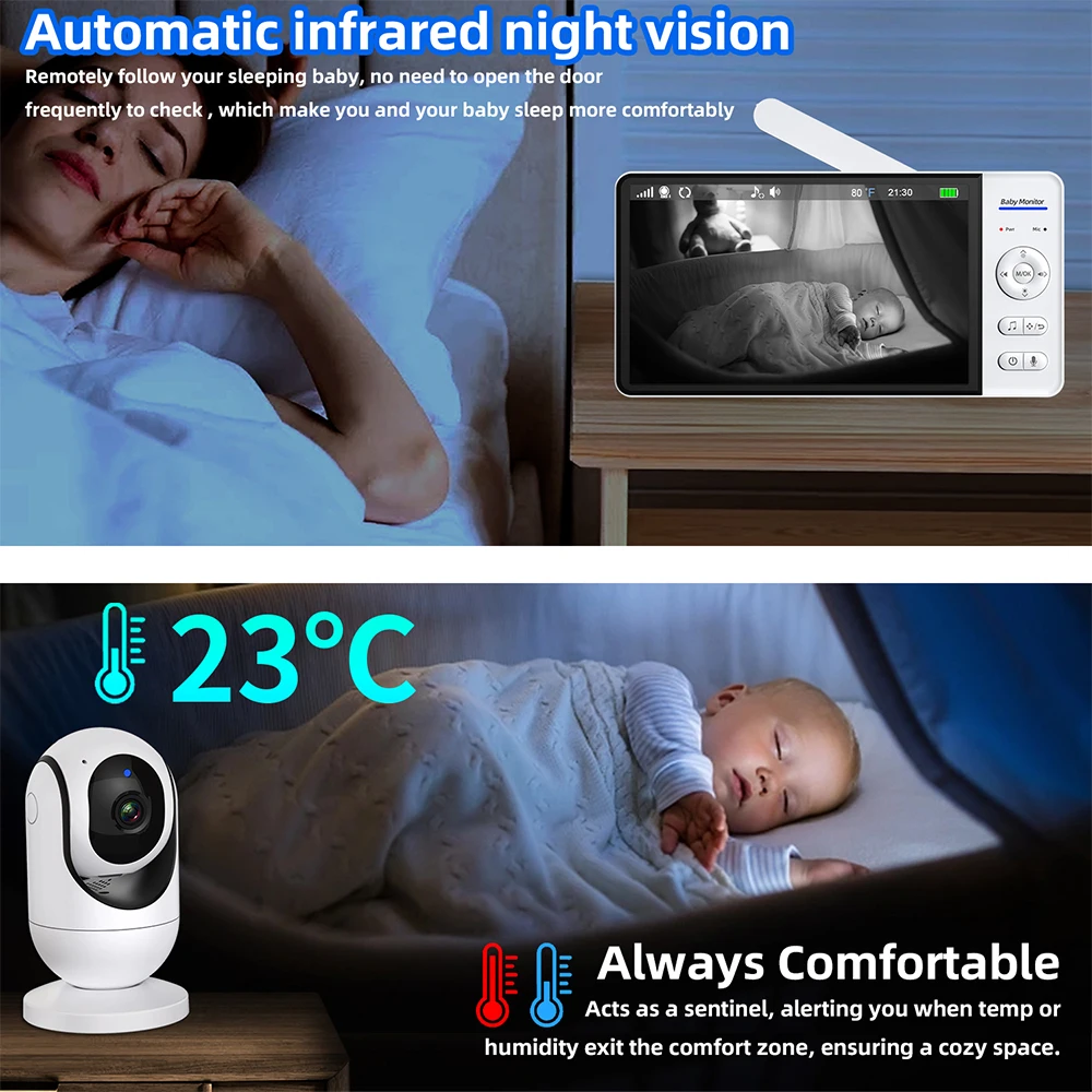 No WiFi 7 Inch Baby Monitor 2- - đánh giá và giá Audio Music Kids