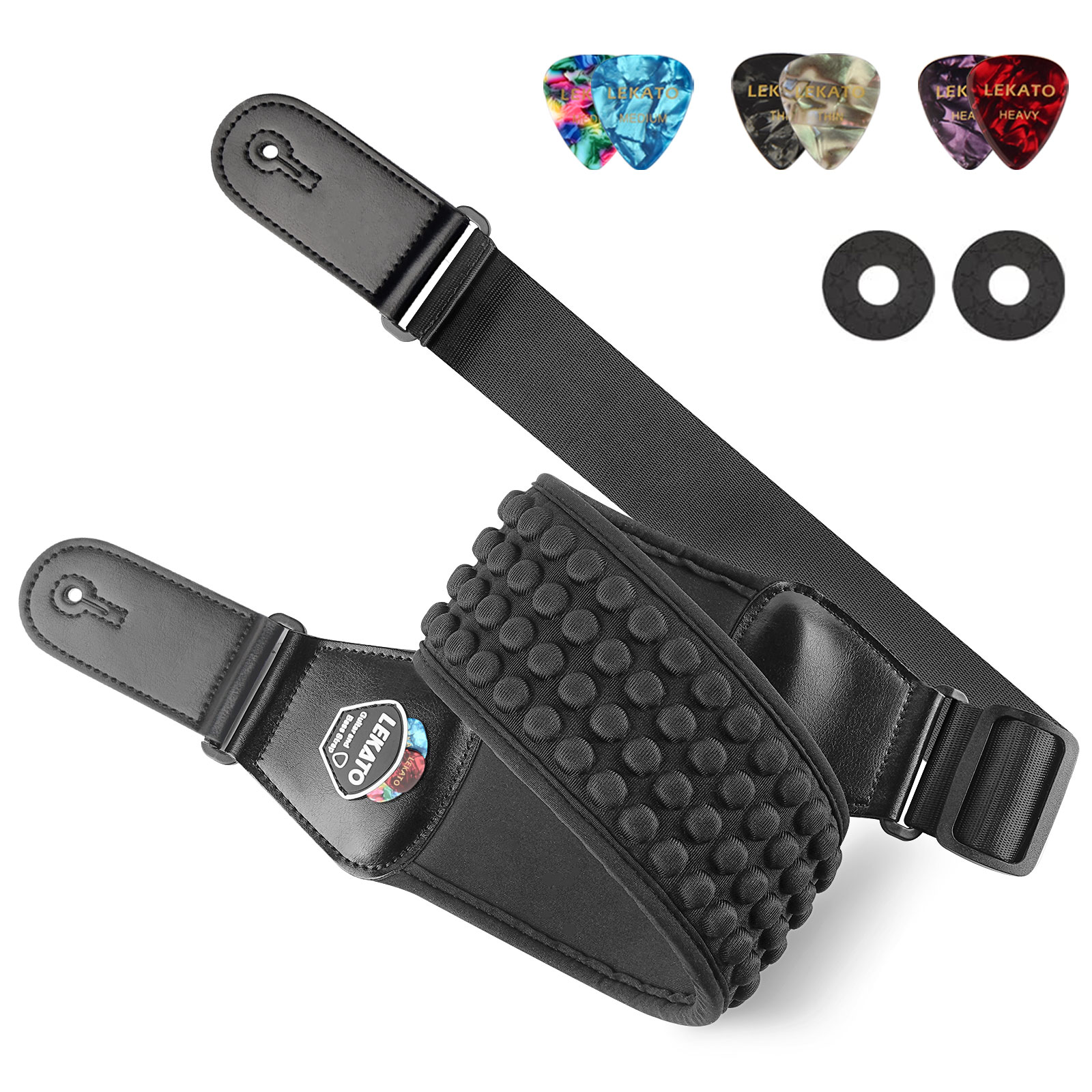 Lekato Pro Guitar Strap - 3 Pi - đánh giá và giá Electric Guitar Pick Pack